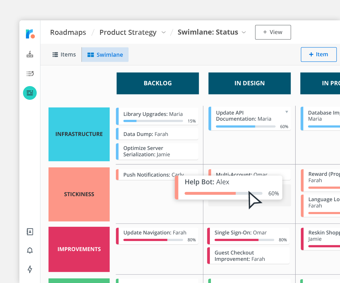 Roadmunk feature roadmap