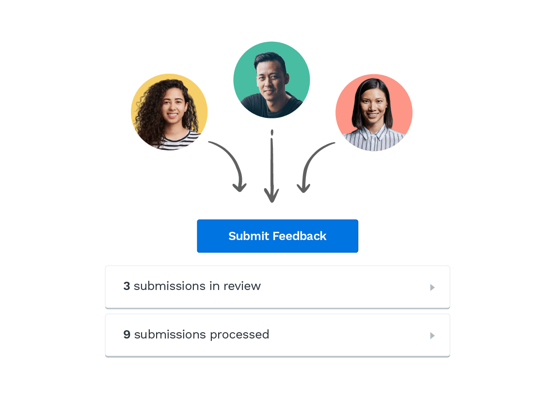 Invitation prompt for customer-facing teams to submit customer feedback