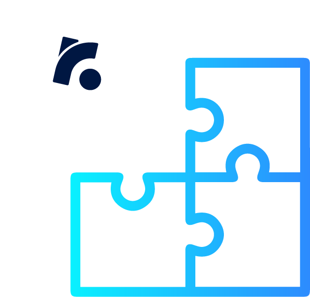 puzzle piece with roadmunk icon fitting into three other puzzle pieces