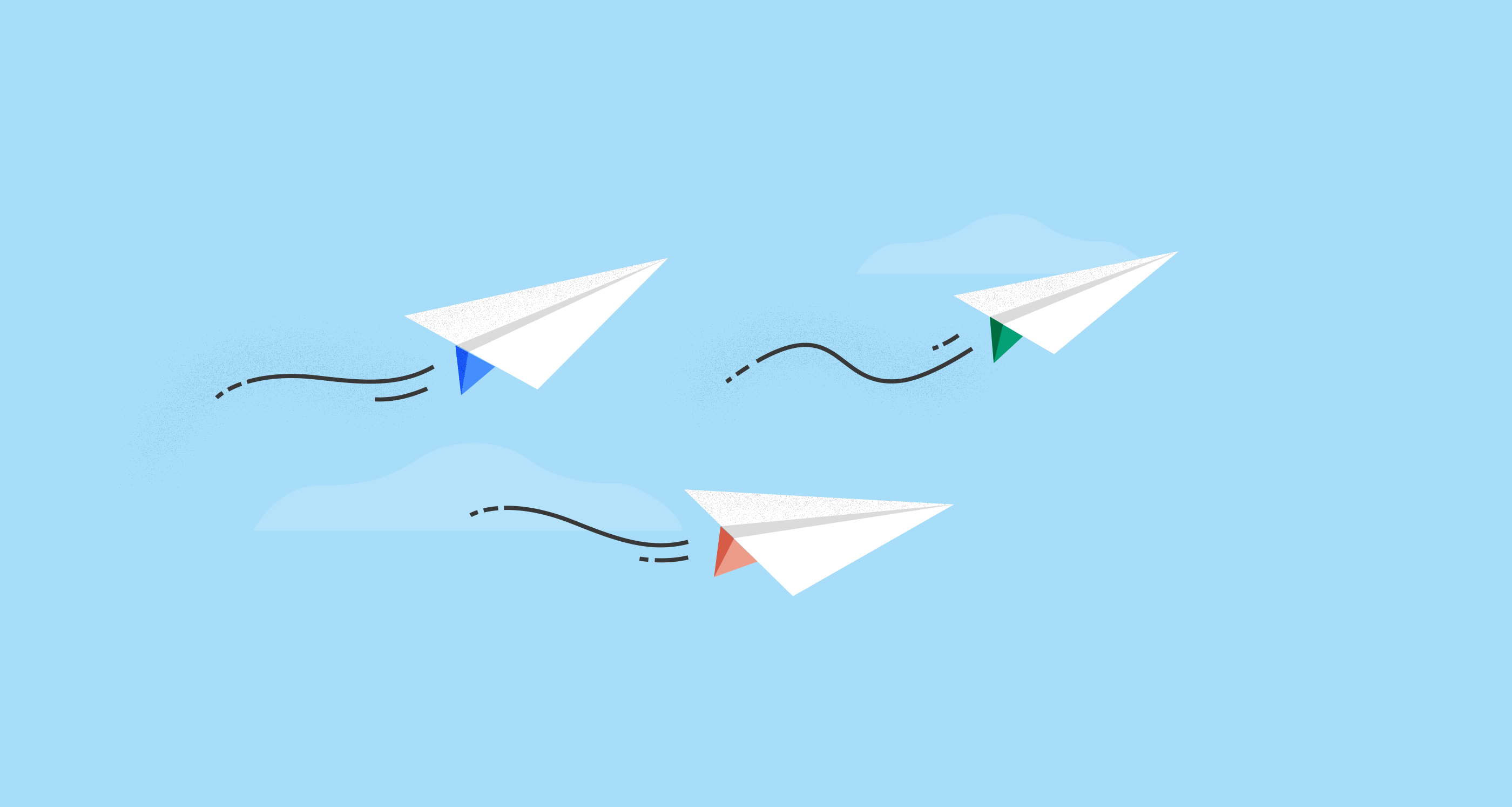 Illustration of 3 paper airplanes